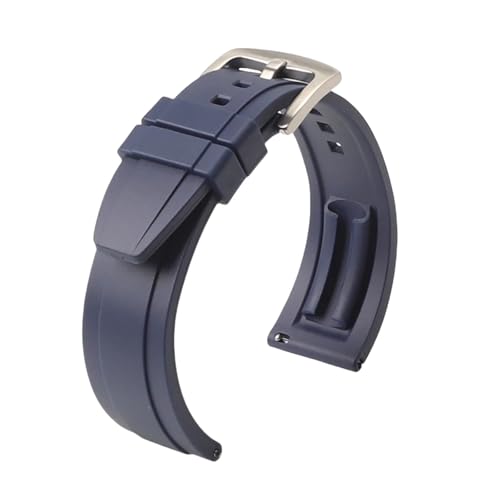 HRTUFN 18 mm 19 20 21 22 24 Premium-Silikon-Uhrenarmband, Schnellverschluss, Gummiband, Blancpain-Uhrenarmband(Blu,18mm) von HRTUFN