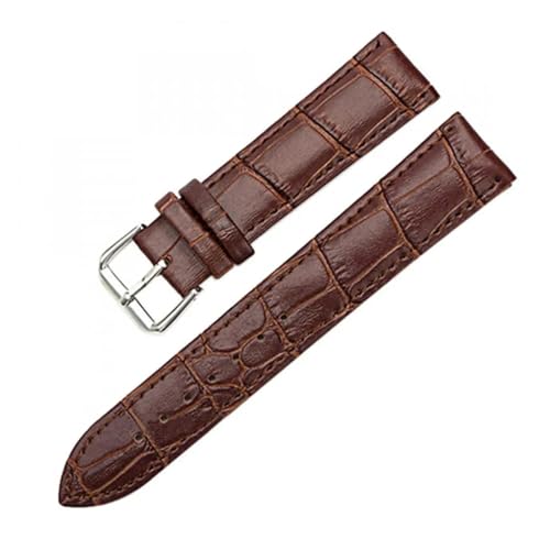 HRTUFN 18mm 20mm 22mm Vintage Leder Uhrenarmbänder Lederarmband Weiches Smart Watch Band Handgelenkband Uhrenarmband Schnalle(Brown,18mm) von HRTUFN