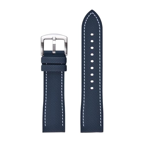HRTUFN 20 mm 22 Hybrid-Uhrenarmband, Fluorkautschuk-Armband, FPM-weiche Riemen, jede Marke, wasserdichte Uhren(Navy blue 1,20mm) von HRTUFN