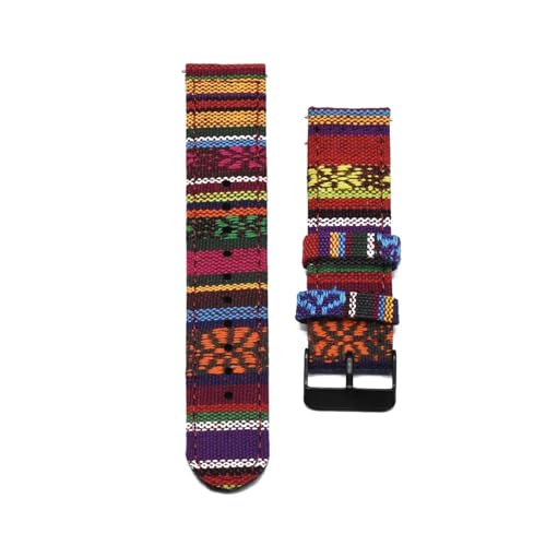 HRTUFN Ethno-Stil Nylon Armband 3 41 45mm Uhrenarmband Schnalle 20mm 22mm(Black Buckle 33,22mm) von HRTUFN