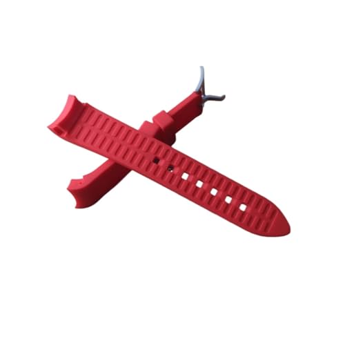 HRTUFN Gummi-Armband 18mm 19mm 20mm 21mm 22mm 24mm Armband Uhren Band Curved End Special(rot,24mm) von HRTUFN