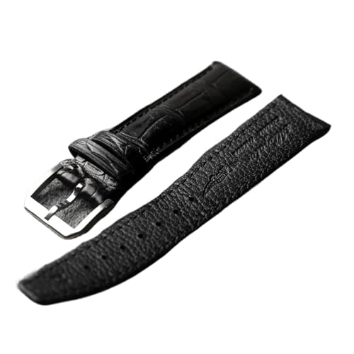 HRTUFN Handgemachtes amerikanisches Uhrenarmband 20MM 21MM 22MM Braun Schwarz Lederband, Mark 18 17 Vintage(Brack Brack Buckle,21mm) von HRTUFN