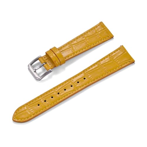 HRTUFN Klassisches Lederarmband 18 mm 19 20 22 Schnellverschluss Vintage-Uhrenarmbänder(GELB,21mm) von HRTUFN