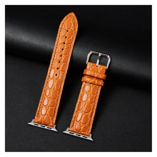 HRTUFN Krokodilmuster Business Kalbsleder Armband 9/8/7/6/5/4/3/se/ultra Iwatch 38/40/41/42/44/45/49mm(Light Brown,42mm 44mm 45mm 49mm) von HRTUFN