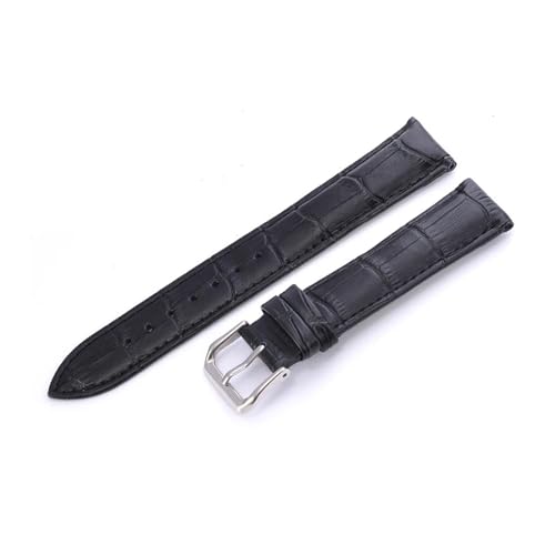 HRTUFN Leder-Uhrenarmbänder Uhrenarmband Armband 12 14 16 18 20 22mm Ersatzgürtel Zubehör(Black,18mm) von HRTUFN