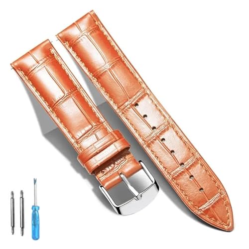 HRTUFN Lederarmband for Uhren, echtes Kalbsleder, Ersatzarmband, 18 mm, 20, 22, 24(D,16mm) von HRTUFN