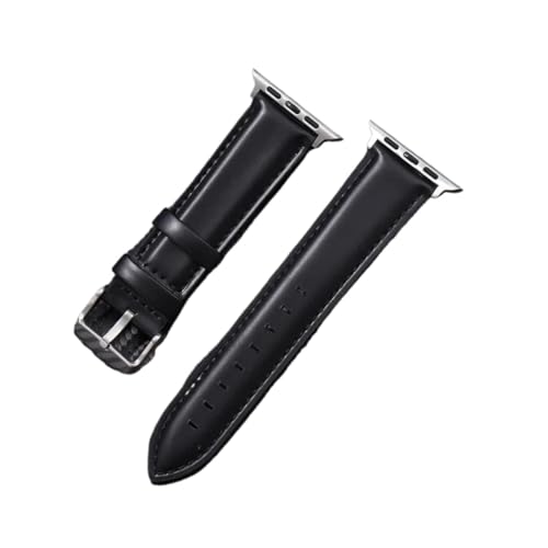 HRTUFN Modisches Lederarmband for Uhrenarmband 38/40/41 mm 42/44/45/49 Business-Armband 9 8 7 6 5 3(Black-S,42mm 44mm 45mm 49mm) von HRTUFN