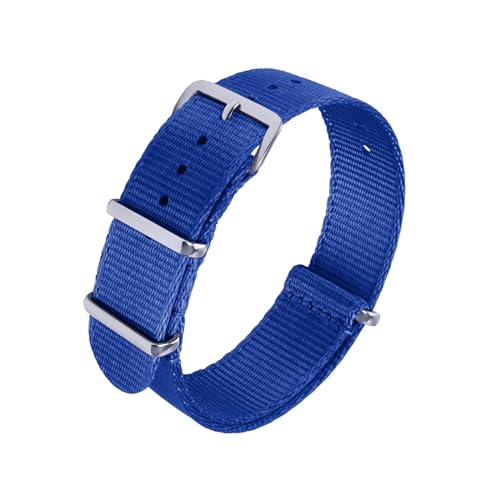HRTUFN Nylon-Sicherheitsgurtbänder 20 mm 22 Universaltyp Sportmaterial Oula-Uhrenarmbänder(Navy Blue,20mm) von HRTUFN