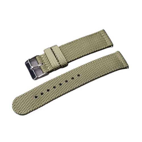 HRTUFN Nylon-Uhrenarmband-Armbänder 18 mm 20 22 24, gewebtes, weiches Schnellverschlussarmband mit schwarzgoldener Schnalle(Green,20MM_GOLD BUCKLE) von HRTUFN