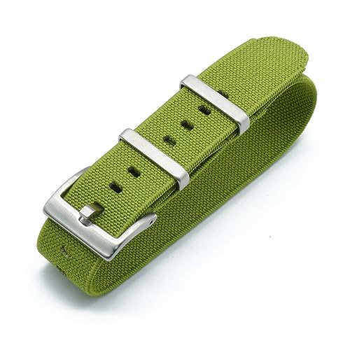 HRTUFN Nylonbänder 20 mm 22 Uhrenarmbänder Langlebige französische Truppen Fallschirm Spezial elastische Ersatz for Männer(Deep Green,20mm) von HRTUFN