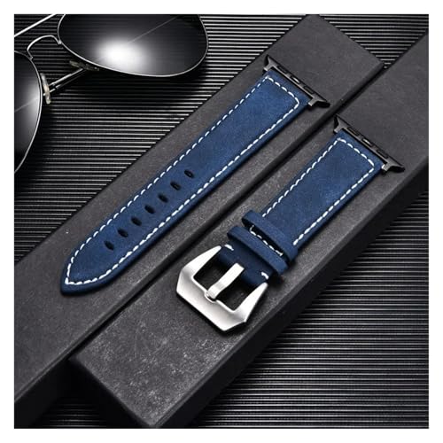 HRTUFN Retro Frosted Uhrenarmband Uhr Ultra 49mm 45/44/42mm 41/40/38mm Armband 9 8 7 6 5 Handgelenk Gürtel(Blue-B,38mm 40mm 41mm) von HRTUFN