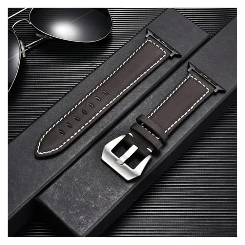 HRTUFN Retro Frosted Uhrenarmband Uhr Ultra 49mm 45/44/42mm 41/40/38mm Armband 9 8 7 6 5 Handgelenk Gürtel(Dark Brown-B,38mm 40mm 41mm) von HRTUFN