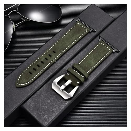 HRTUFN Retro Frosted Uhrenarmband Uhr Ultra 49mm 45/44/42mm 41/40/38mm Armband 9 8 7 6 5 Handgelenk Gürtel(Green-B,42mm 44mm 45mm 49mm) von HRTUFN