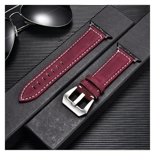 HRTUFN Retro Frosted Uhrenarmband Uhr Ultra 49mm 45/44/42mm 41/40/38mm Armband 9 8 7 6 5 Handgelenk Gürtel(Red-B,38mm 40mm 41mm) von HRTUFN