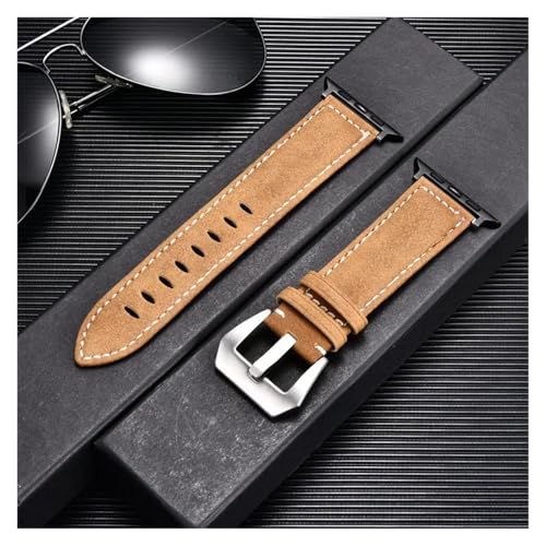 HRTUFN Retro Frosted Uhrenarmband Uhr Ultra 49mm 45/44/42mm 41/40/38mm Armband 9 8 7 6 5 Handgelenk Gürtel(Yellow-B,42mm 44mm 45mm 49mm) von HRTUFN