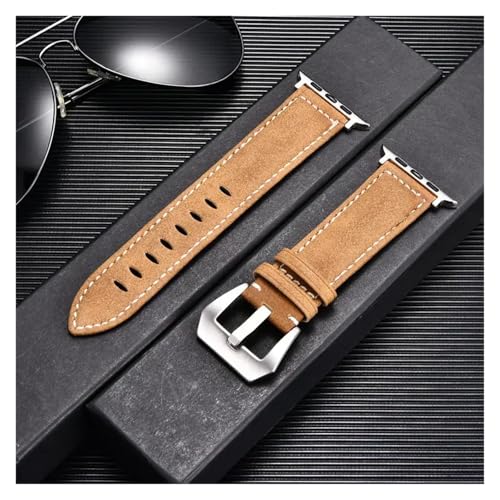 HRTUFN Retro Frosted Uhrenarmband Uhr Ultra 49mm 45/44/42mm 41/40/38mm Armband 9 8 7 6 5 Handgelenk Gürtel(Yellow-S,38mm 40mm 41mm) von HRTUFN