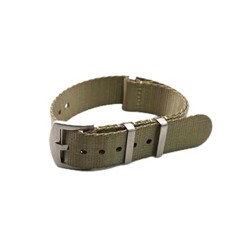 HRTUFN Sicherheitsgurt Uhrenarmband 20mm 22mm Premium Qualität Nylon Armband Zubehör Ersetzen(Khaki,20mm) von HRTUFN