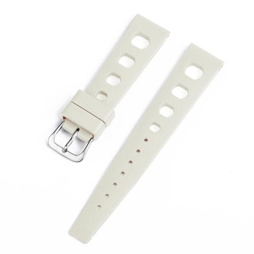 HRTUFN Tropical Uhrenarmband 20mm22mm Tauchen Wasserdicht Atmungsaktiv Fluorkautschuk Armband Schnellverschluss for S-eiko O-mega Uhr(Bianco,20mm) von HRTUFN