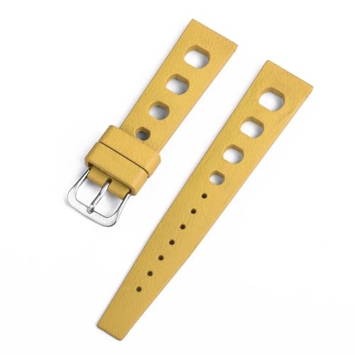 HRTUFN Tropical Uhrenarmband 20mm22mm Tauchen Wasserdicht Atmungsaktiv Fluorkautschuk Armband Schnellverschluss for S-eiko O-mega Uhr(GELB,22mm) von HRTUFN
