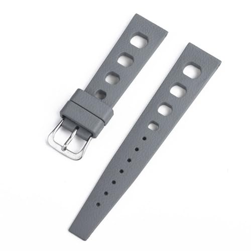 HRTUFN Tropical Uhrenarmband 20mm22mm Tauchen Wasserdicht Atmungsaktiv Fluorkautschuk Armband Schnellverschluss for S-eiko O-mega Uhr(Gris,20mm) von HRTUFN