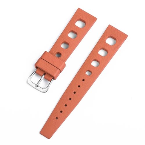 HRTUFN Tropical Uhrenarmband 20mm22mm Tauchen Wasserdicht Atmungsaktiv Fluorkautschuk Armband Schnellverschluss for S-eiko O-mega Uhr(Orange,20mm) von HRTUFN