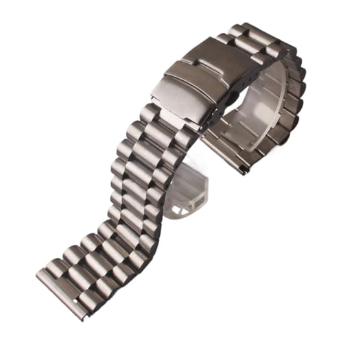HRTUFN Uhrenarmbänder 20 mm 22 24 26, solide Glieder, mattes Edelstahlarmband, Armband mit geradem Ende, for Sicherheitsverschluss(26mm) von HRTUFN