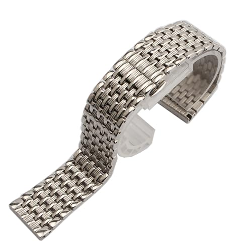 HRTUFN Uhrenarmband Edelstahl Armbänder 14mm 16mm 18mm 20mm 22mm Quarz Armbanduhr Band Zubehör L4(Silver,20mm) von HRTUFN