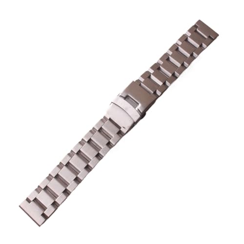 HRTUFN Uhrenarmband Premium Massiver Edelstahl Schwarz Unpoliert Armbandbänder Herrenarmband 18mm 20mm 22mm 24mm(Silver,18mm) von HRTUFN