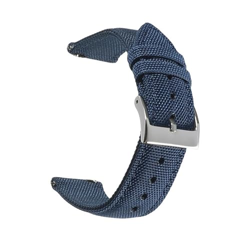 HRTUFN Wasserdichtes Segeltuch-Uhrenarmband mit Schnellverschluss, 18 mm, 19, 20, 21, 22, 24, Nylon-Armband, Blancpain(Blu,24mm) von HRTUFN
