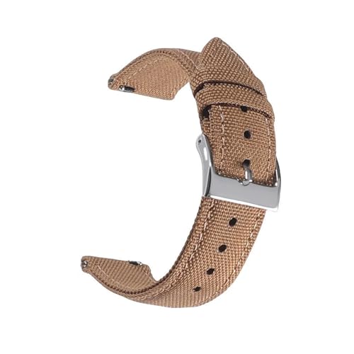 HRTUFN Wasserdichtes Segeltuch-Uhrenarmband mit Schnellverschluss, 18 mm, 19, 20, 21, 22, 24, Nylon-Armband, Blancpain(Brown,18mm) von HRTUFN