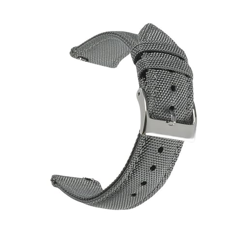 HRTUFN Wasserdichtes Segeltuch-Uhrenarmband mit Schnellverschluss, 18 mm, 19, 20, 21, 22, 24, Nylon-Armband, Blancpain(Grigio,19mm) von HRTUFN
