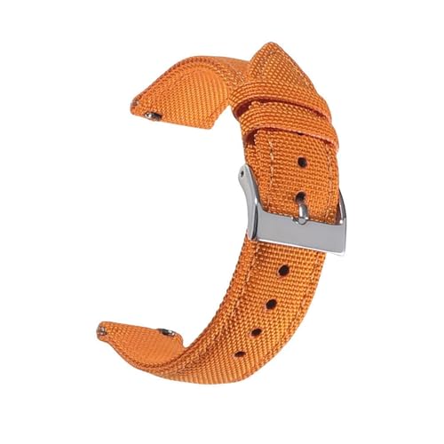 HRTUFN Wasserdichtes Segeltuch-Uhrenarmband mit Schnellverschluss, 18 mm, 19, 20, 21, 22, 24, Nylon-Armband, Blancpain(Orange,18mm) von HRTUFN