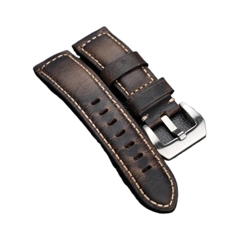 Handgefertigtes graues Lederarmband 20 22 24 MM Hochwertiges farbwechselndes italienisches der ersten Schicht, passend for 111 441(Silver Buckle,22mm) von HRTUFN