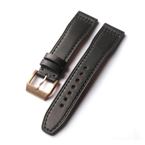 Handgemachtes Lederarmband aus Rindsleder, braun/schwarz, 20 mm, 21, 22, Bronzeschnalle, Vintage-Armband for Herren, echt(Brack,20mm) von HRTUFN