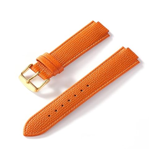 Konvexe Uhr aus echtem Leder for Herren und Damen wird durch blauen Ballon ersetzt, 16–8 mm, 18–11, 20–12, 22–14(Orange gold buckle,20x12) von HRTUFN