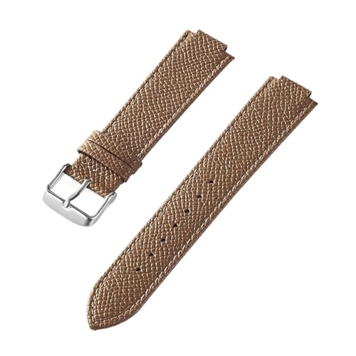 Konvexe Uhr aus echtem Leder for Herren und Damen wird durch blauen Ballon ersetzt, 16–8 mm, 18–11, 20–12, 22–14(Yellow Brown Silver,18x11) von HRTUFN