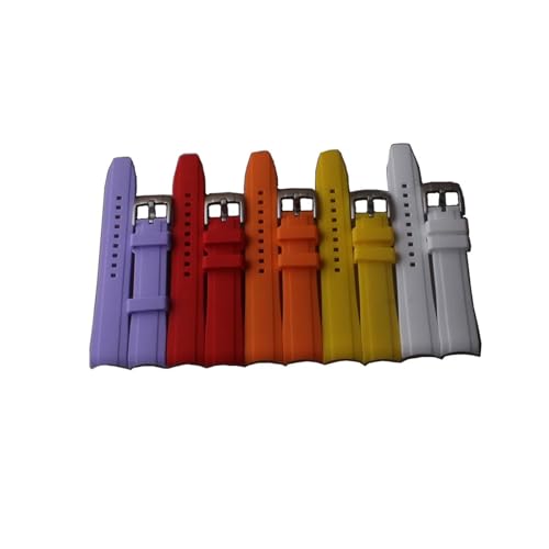 Nature Uhrenarmband 18mm 20mm 21mm 22mm 24mm Armband Gebogenes Ende Lila Gelb Helle Farbe Damen Sportuhren Band(GELB,18mm) von HRTUFN