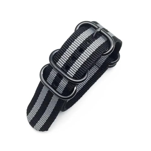 Strapazierfähiges Uhrenarmband mit Streifen, Ersatzarmband aus Nylon for Herren und Damen, 18 mm, 20, 22, 24(B25,20mm) von HRTUFN