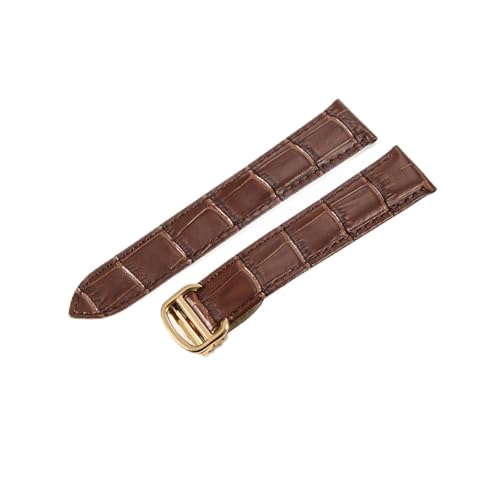 Tank Solo London Key Braun Schwarz Uhrenarmband Herren Echtleder Damen 17 18 20 22 23 25mm Komfortables(Brown-Golden-Z4,18mm) von HRTUFN