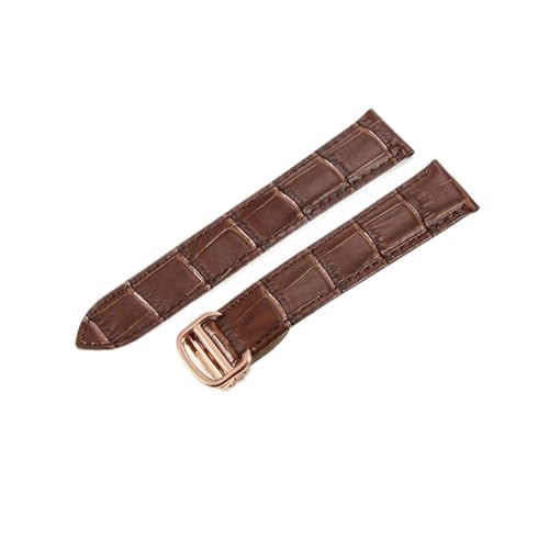 Tank Solo London Key Braun Schwarz Uhrenarmband Herren Echtleder Damen 17 18 20 22 23 25mm Komfortables(Brown-Rose-Z4,18mm) von HRTUFN