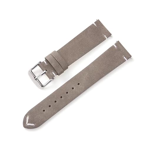 Universal-Ersatz-Uhrenarmband aus Leder mit Schnellverschluss, echtes Lederarmband for Männer und Frauen, 18 mm, 20, 22(Grigio,18mm) von HRTUFN