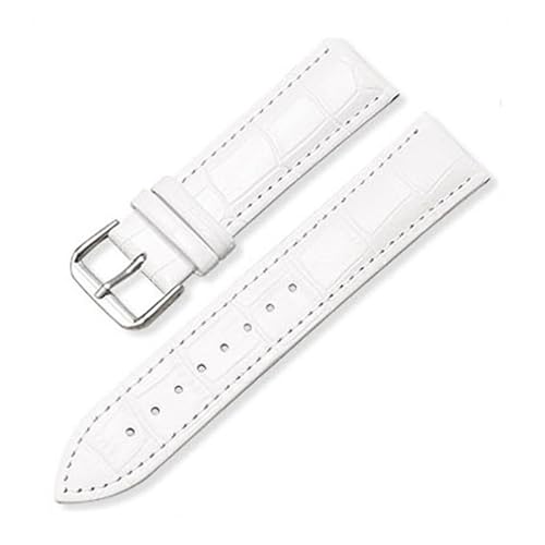 Universelles Ersatz-Uhrenarmband aus Leder for Männer und Frauen, 12 mm, 14, 16, 18, 19, 20, 21, 22(Bianco,16mm) von HRTUFN