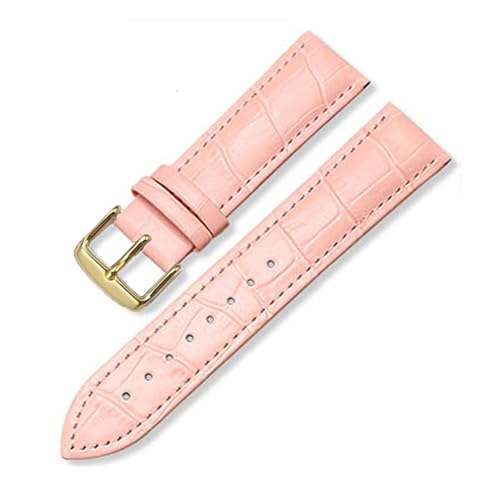 Universelles Ersatz-Uhrenarmband aus Leder for Männer und Frauen, 12 mm, 14, 16, 18, 19, 20, 21, 22(Pink Gold,12mm) von HRTUFN