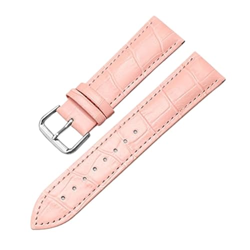 Universelles Ersatz-Uhrenarmband aus Leder for Männer und Frauen, 12 mm, 14, 16, 18, 19, 20, 21, 22(Rosa,12mm) von HRTUFN