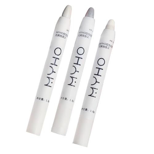 3 Stück Lidschatten Stift Creme Perlglanz Weiß Matte Liegend Seidenwurm Stift Wasserdicht Nicht Blühend Eyeshadow Glitzer Lidschatten Matte Erstellen Sie Glitzerndes Augen Make Up von HSAJS