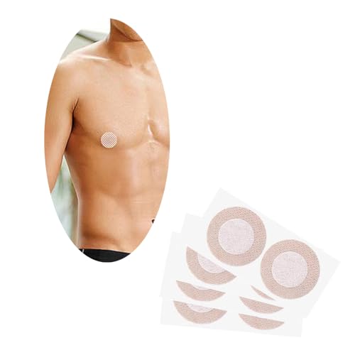 60 Stück Herren Nippel Cover Atmungsaktiv Hypoallergen Einweg Nackt Farbe Nippelabdeckung Unsichtbare Brustwarzenabdeckung Nippel Reibungsverhütung für Läufer & Athleten (45mm) von HSAJS