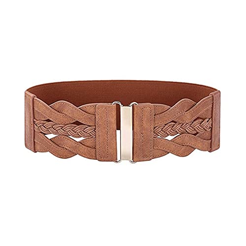 Damen Elastischen Taillengürtel Vintage Breite Stretch Taille Gürtel Retro Gürtel mit Silberner Ring gürtel für kleid Hemden Hüftgürtel Damen Damen Elastischen Taillengürtel Vintage Breite Stretch Taille Gürtel Retro Gürtel mit Silberner Ring gürtel für kleid Hemden Hüftgürtel Damen von HSAJS