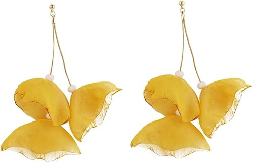 HSAJS Blütenblatt Ohrringe Stoff Ohrhänger Textil Schmuck Damen Tropfen Ohrstecker Lang Hängend Leicht Elegant Schmuckstück HSAJS Blütenblatt Ohrringe Stoff Ohrhänger Textil Schmuck Damen Tropfen Ohrstecker Lang Hängend Leicht Elegant Schmuckstück von HSAJS