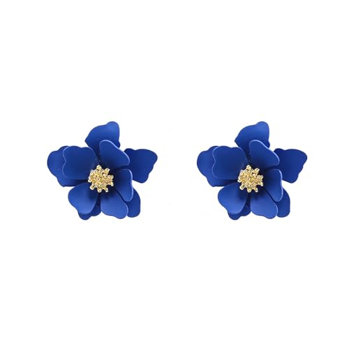 HSAJS Blumen Ohrringe für Damen - Bunte Blume Tropfen Klein Helix Knorpel Hypoallergene Modeschmuck für Frauen und Mädchen - Partei Hochzeiten Verlobungen (Blau) von HSAJS