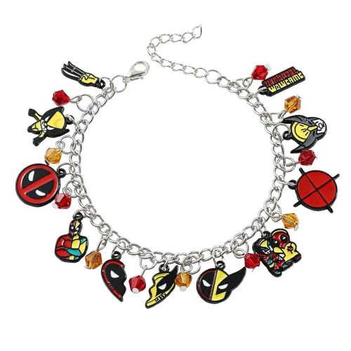 HSAJS Charm Armband Für Damen Zinklegierung Marvel Superhelden Design Verstellbares Kettenglied Armband Modeaccessoire Für Frauen Marvel Charaktere Damenarmband von HSAJS
